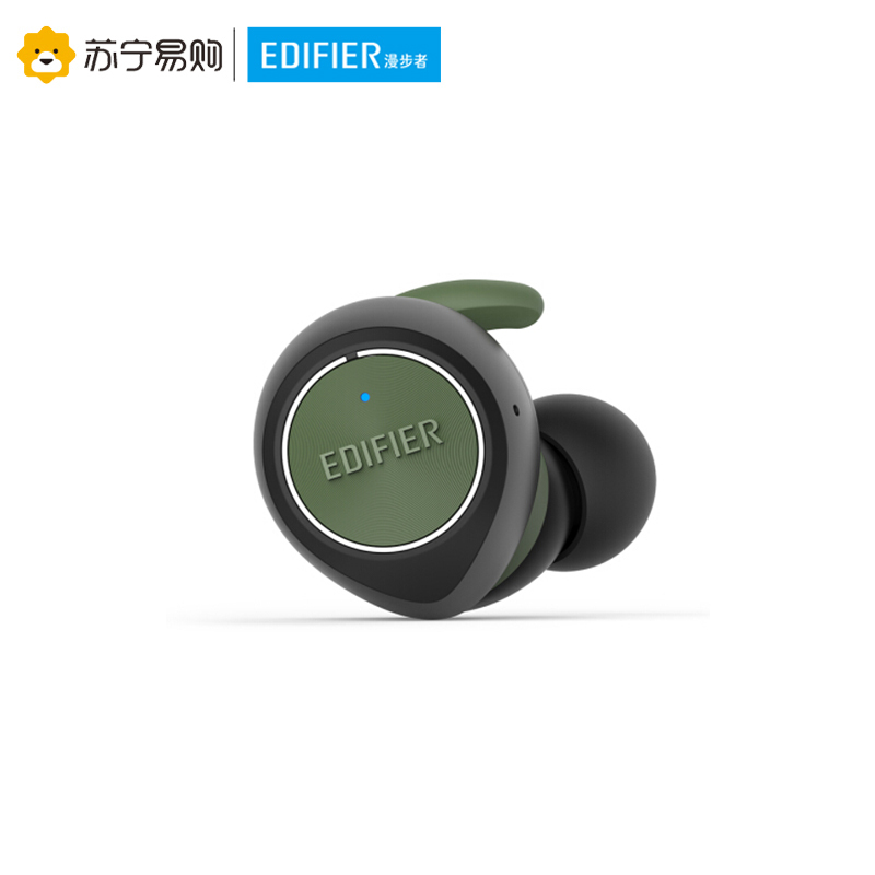 Edifier/漫步者 TWS3真无线蓝牙耳机迷你运动防水通话入耳式耳塞 黑绿色