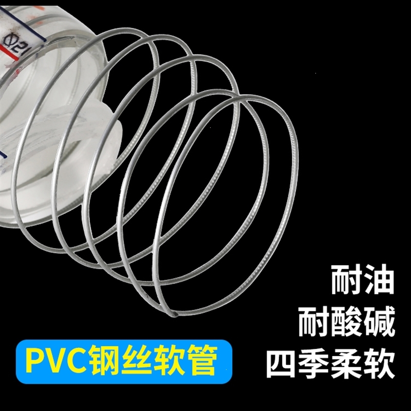 pvc钢丝软管塑料透明管耐高压水管阿斯卡利胶管水泵25_50_mm油管1_1.5_2寸