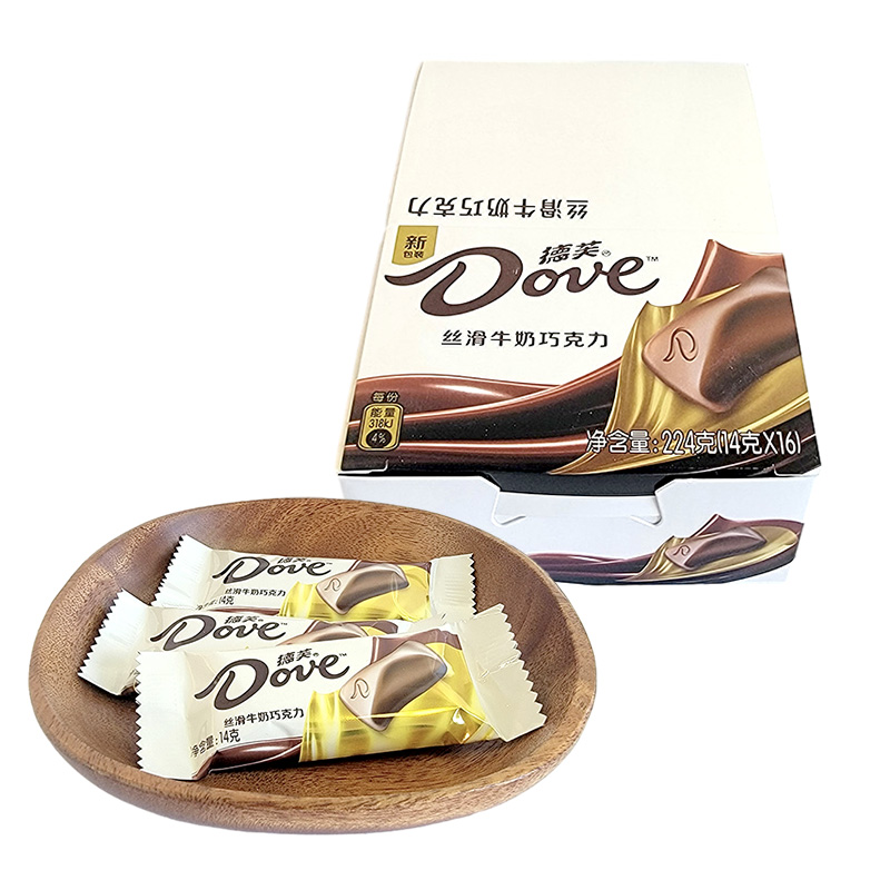 Dove德芙丝滑牛奶巧克力224g(14g*16颗)生日情人节盒装结婚喜糖高清大图