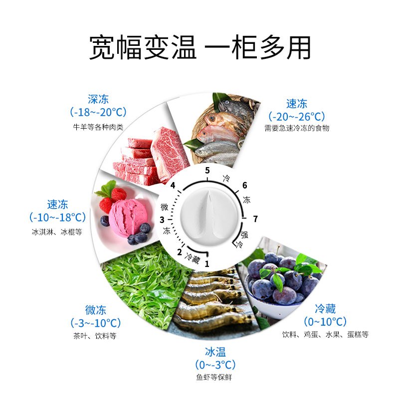 澳柯玛(AUCMA) BC/BD-307HNE,A 307升-26℃度家用商用大容量冷柜饭店后厨冷冻PCM合金内胆