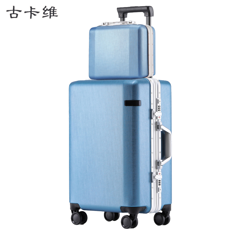 古卡维 子母行李箱包套装 海蓝色28寸铝框款+旅行包2011TF高清大图
