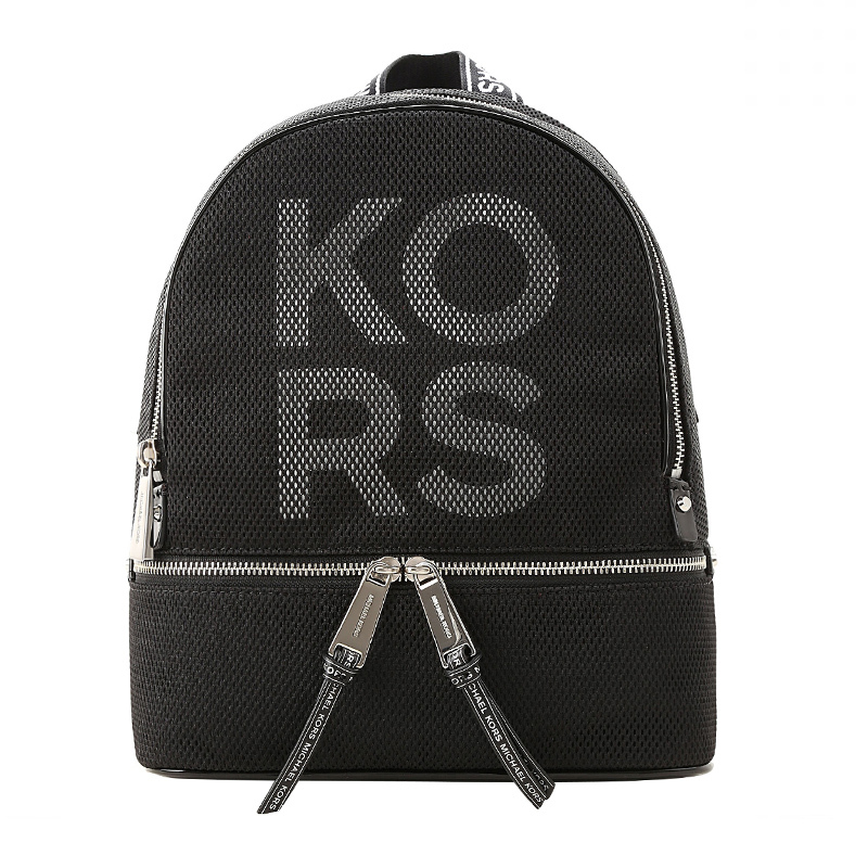Michael Kors 迈克·科尔斯 女士黑色字母图案背包双肩包 30S9SEZB2U-BLACKWHITE