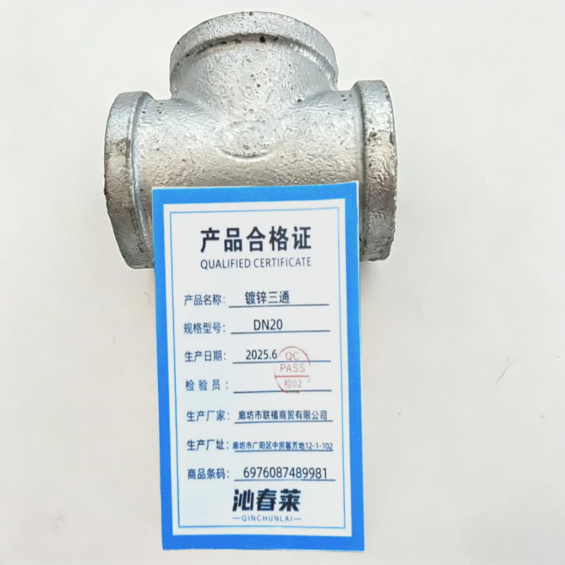 沁春莱 镀锌三通 DN20 个高清大图