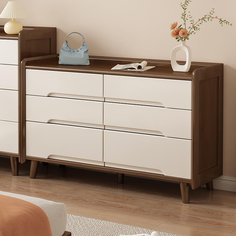 青木川 简约现代北欧日式五斗柜实木客厅卧室多用柜电视柜抽屉收纳储物柜床尾柜玄关柜九斗柜高清大图