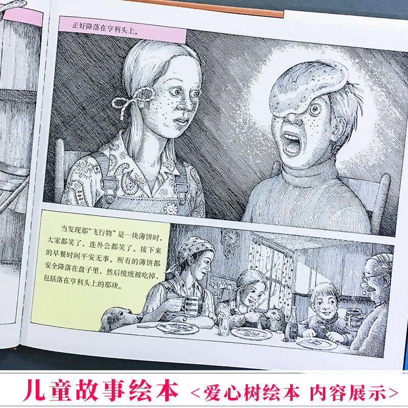阴天有时下肉丸 [正版] 阴天有时下肉丸 儿童启蒙绘本 亲子早教共读启蒙故事书 睡前亲子晚安精装绘本 5岁以上少儿启蒙读