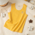 儿童保暖背心双色加绒无痕婴幼儿背心男女童宝宝打底衫马甲童装 160cm 姜黄