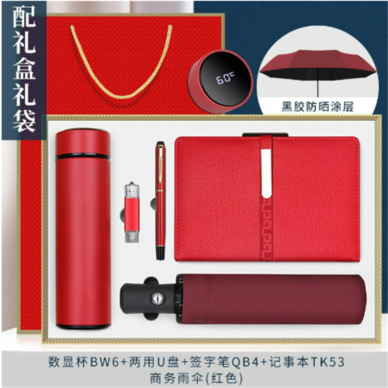 水龙珠(SHUILONGZHU)商务礼品套装实用保温杯雨伞笔记本签字笔u盘可定制logo