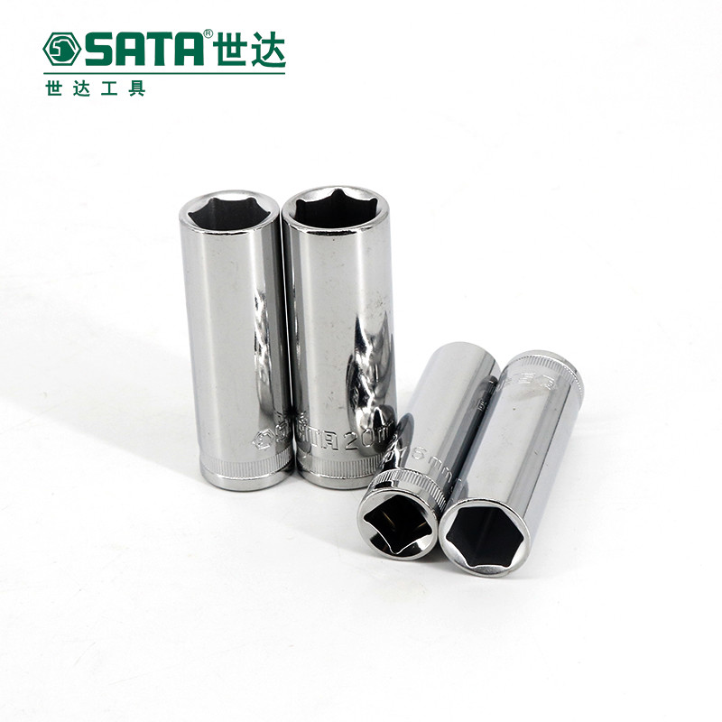 世达(SATA) 12.5mm系列 六角加长套筒头子 材质 铬钒钢 6角长套筒高清大图