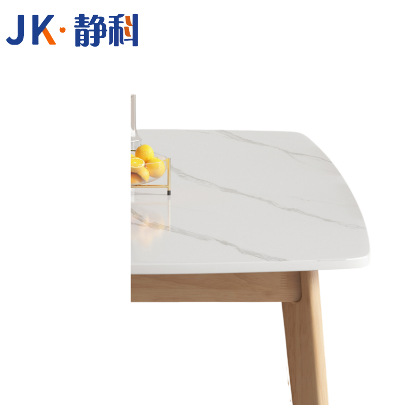 静科实木餐桌椅130*80*75cm一桌六椅组合高清大图