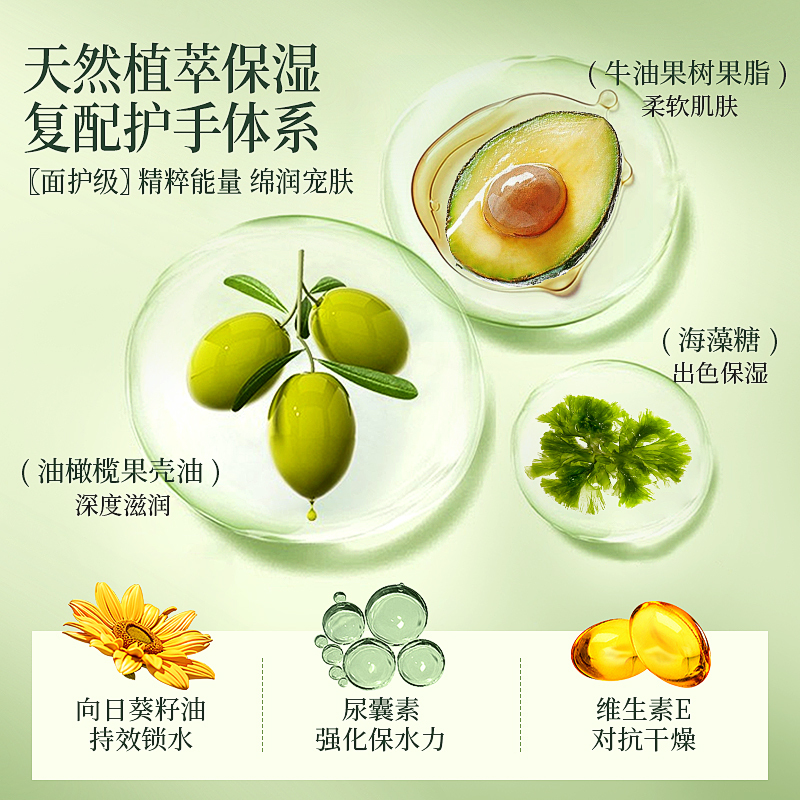 十月天使植萃凝润护手霜牛油果深润滋手霜80g滋润手部护肤品