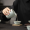苏氏陶瓷(SUSHI CERAMICS)悬停三才盖碗汝窑开片八杯具可养金线带礼盒装