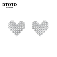 DTOTO 时尚心型简约经典女友生日礼物少女感耳饰S925银耳钉