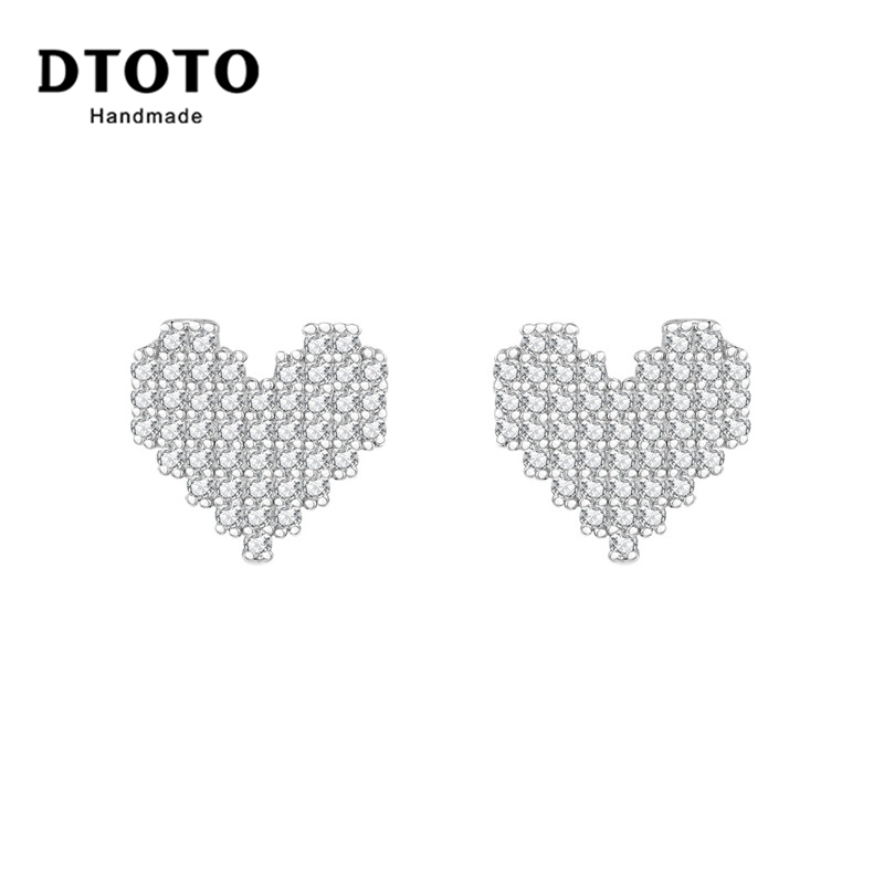 DTOTO 时尚心型简约经典女友生日礼物少女感耳饰S925银耳钉