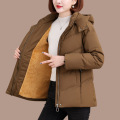 羽绒服冬季女款2025新款短款加绒加厚保暖显瘦不臃肿女士外套 2XL推荐130-145斤 咖啡色