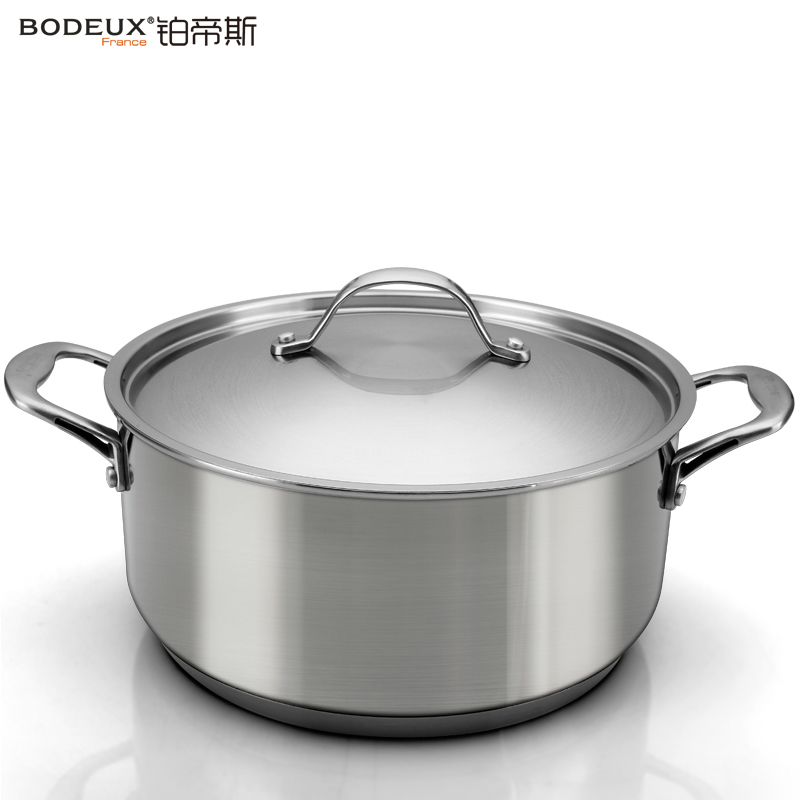 铂帝斯(BODEUX)伯爵汤锅 304不锈钢汤锅24cm复底加厚炖锅汤锅燃气电磁炉通用