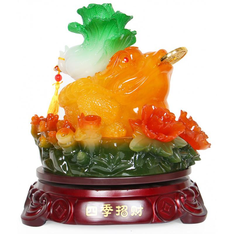 美帮汇三足金蟾蜍白菜金蝉摆件大号装饰品店铺开业工艺品高清大图