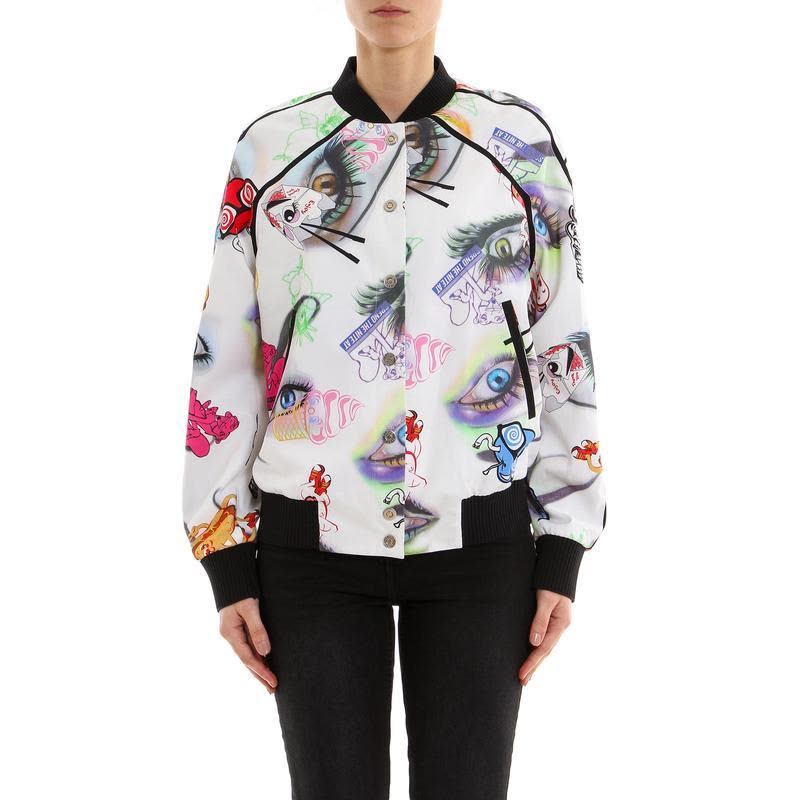 高田贤三(Kenzo)女款棉质印花棒球外套罗纹收口长袖休闲潮流套头图片