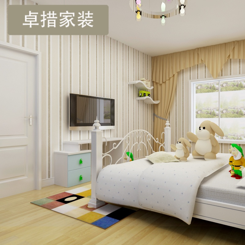 新品儿童房卧室墙纸男孩小皮球蓝球足球橄榄球无纺布壁纸包邮U933