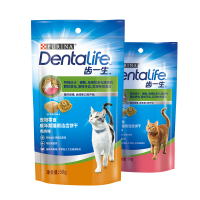 冠能普瑞纳dentalife齿一生猫饼干成猫零食鸡肉味磨牙棒洁齿预防口臭牙结石猫饼干 非冻干猫粮 三文鱼味50g