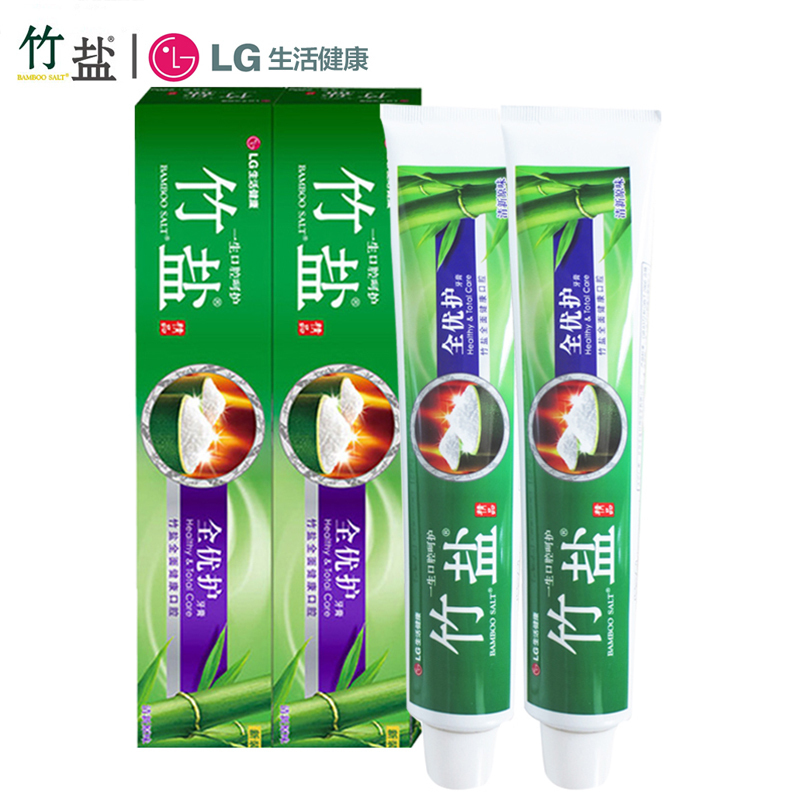 LG竹盐牙膏 精品全优护牙膏220g*2支 清新原味