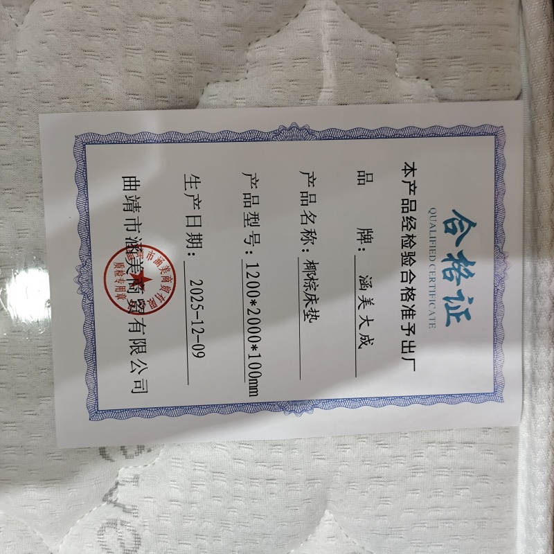 雅霖服 椰棕床垫1200mm*2000mm*100mm 个高清大图