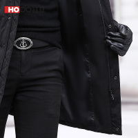 HODO红豆男装 男士羽绒服 秋冬季商务简约舒适保暖大毛领连帽羽绒服男外套