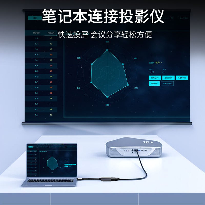 晶华 Type-C扩展坞USB-C转HDMI高清4K转换器 华为P40手机苹果Mac笔记本连接电视投影仪显示器 黑灰色