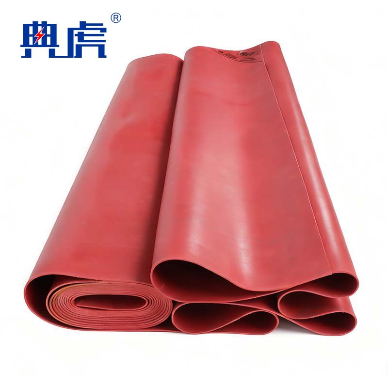 典虎 绝缘胶垫 红色平面 25kv 10米*1米*8mm 卷高清大图