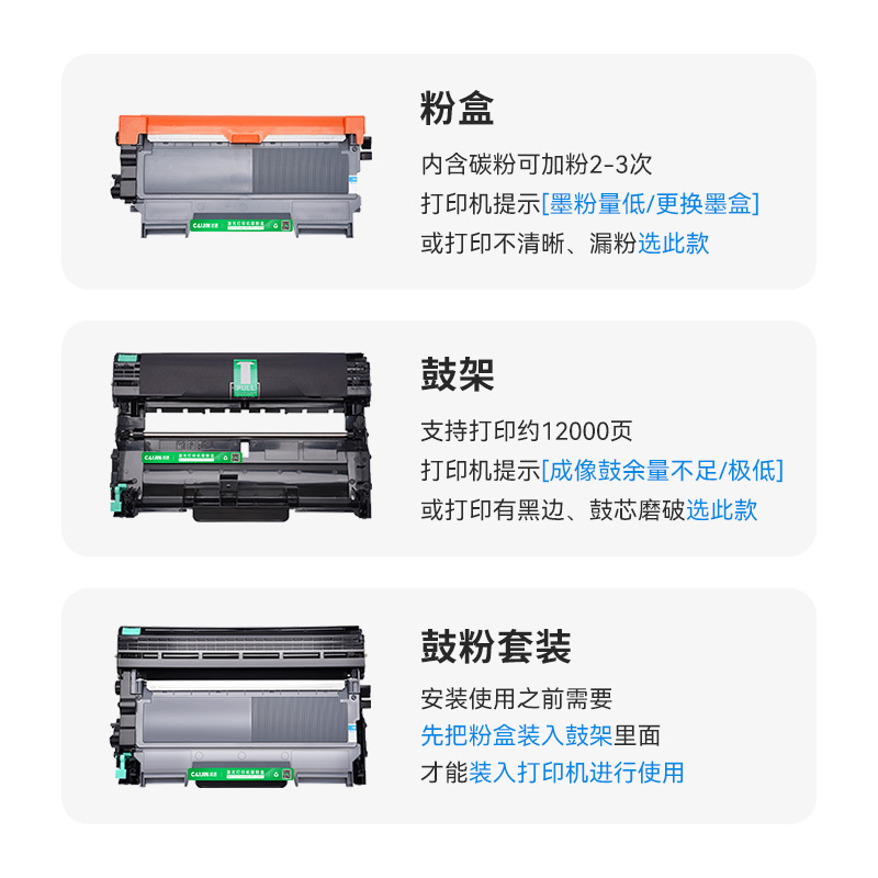 才进王者版适用兄弟7360粉盒兄弟MFC-7360硒鼓Brother 7360复印机墨盒TN-2225一体机墨粉mfc7