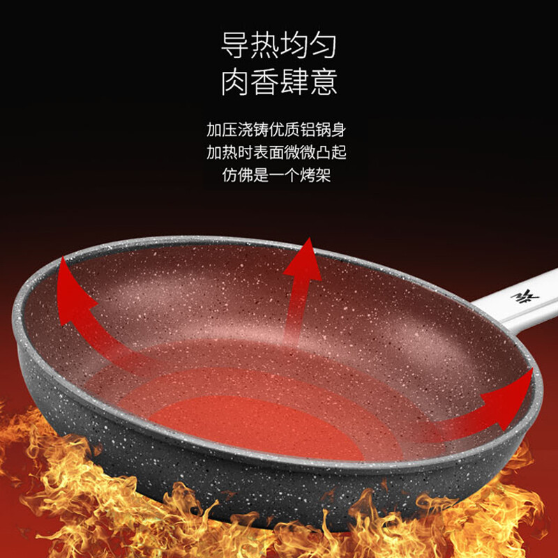 WMF 福腾宝平底锅不粘锅家用煎炒两用锅煎牛排蛋 怀石系列不粘煎炒锅28cm高清大图