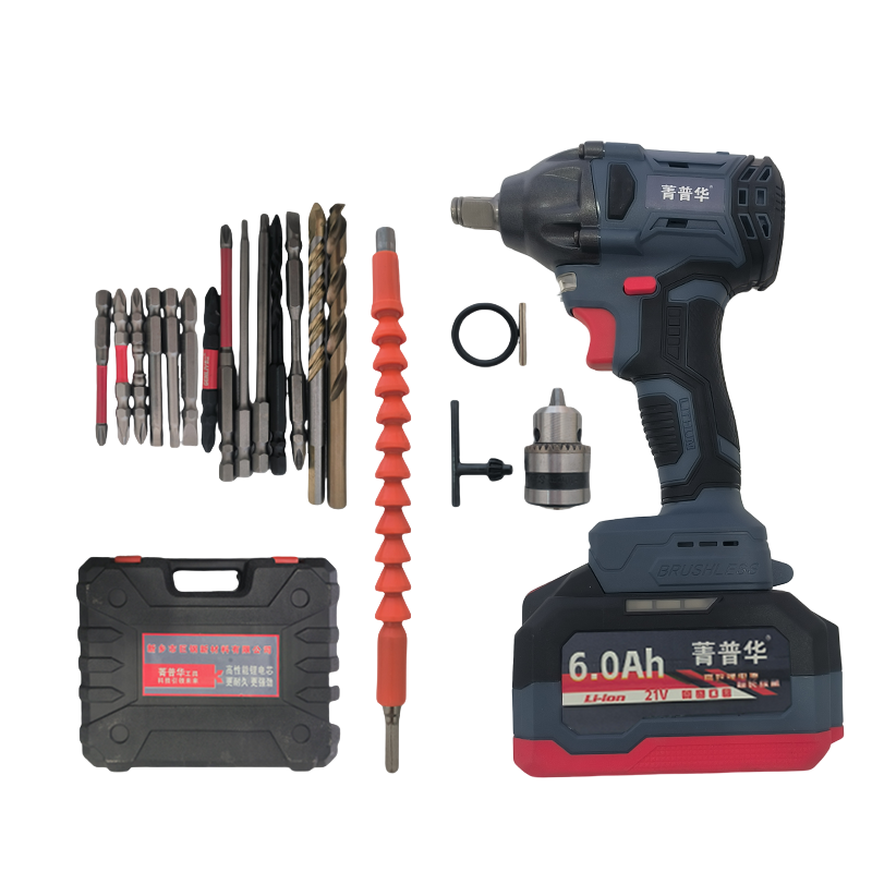 菁普华无刷电动扳手锂电充电式大扭力扳手1/2 350N.m 6.0Ah一电一充