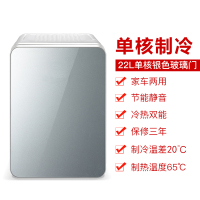 先科(SAST)22L车载冰箱 车家两用单门式制冷小型家用宿舍冷藏迷你小冰箱 半导体冷热箱 单核银色玻璃门