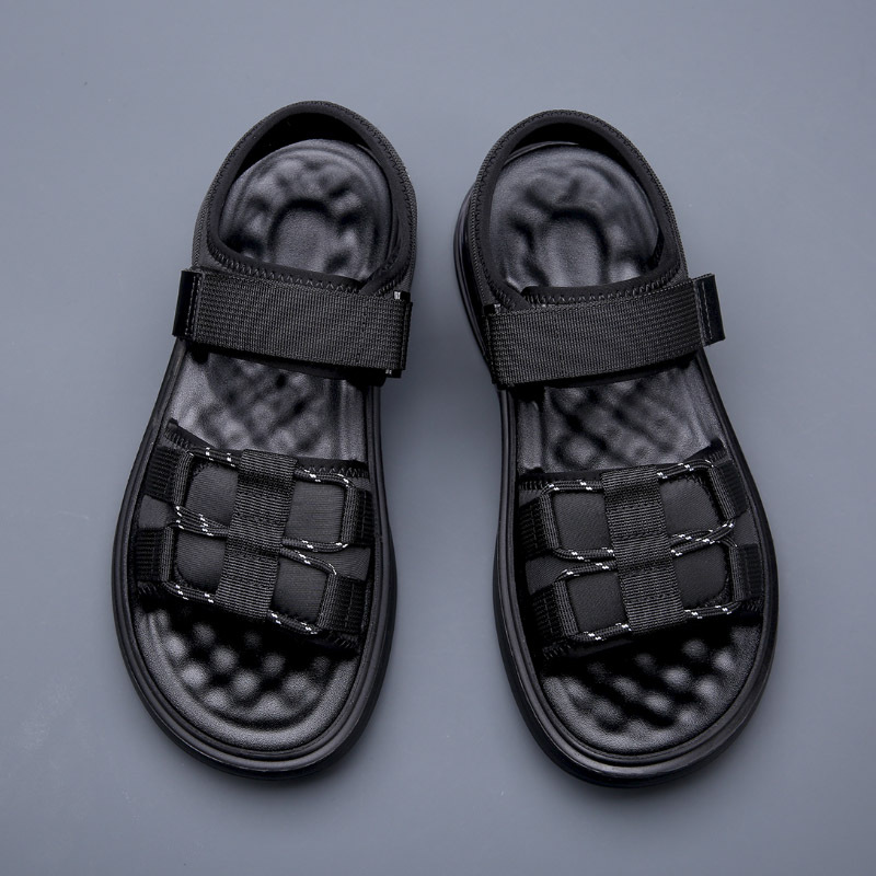 气垫增高凉鞋男士外穿2024夏季新款真皮休闲沙滩鞋男开车凉拖鞋潮_4453高清大图