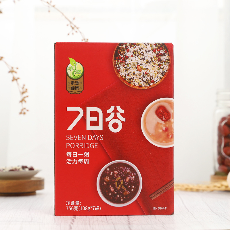 禾煜 7日谷 五谷杂粮粥料756g（ 黑米 红豆 薏米仁 小黄米 红枣 百合干 花生仁 八宝粥料）
