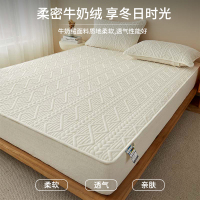俏佳人抗菌牛奶绒床笠单件秋冬珊瑚绒夹棉床罩床单三件套保护罩