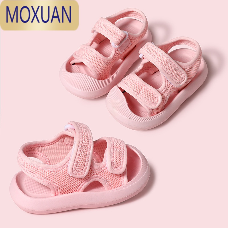 MOXUAN儿童包头凉鞋秋宝宝婴幼儿护脚魔术贴男女童软底防滑透气学步鞋夏