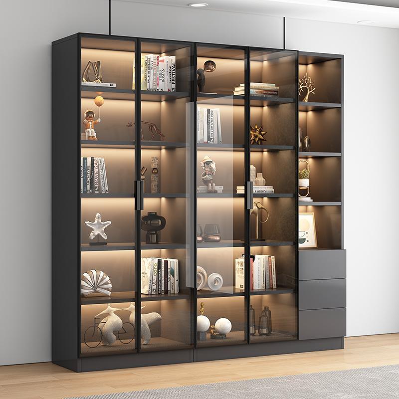 木上简玻璃展示柜180cm双门双抽+双门三抽柜 MSJ-JJ-0067单位:个