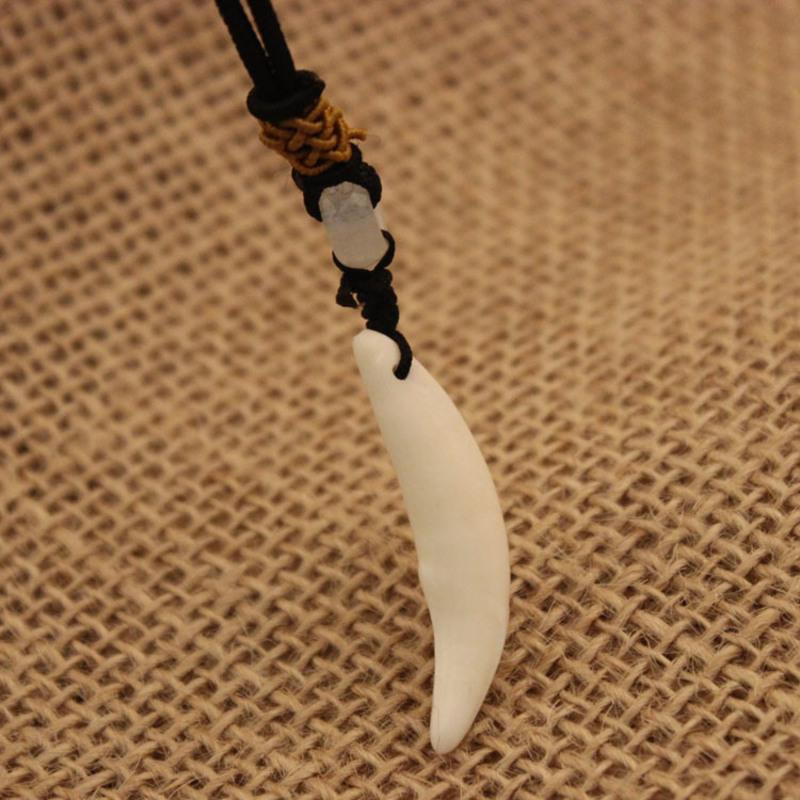 黑狗牙避邪压惊保平安项链狼牙吊坠情侣项链野生狗牙齿宝宝护身符棕色