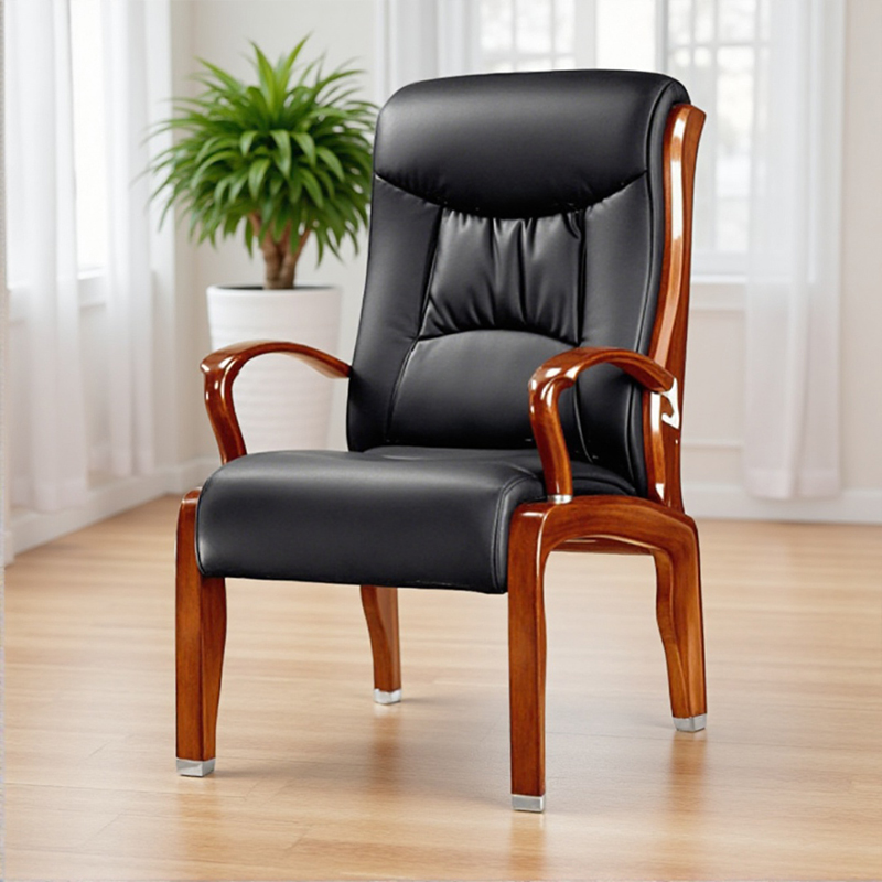 合祥源 实木会议椅真皮椅 670*770*1155mm QX-BGY51 单位:张高清大图