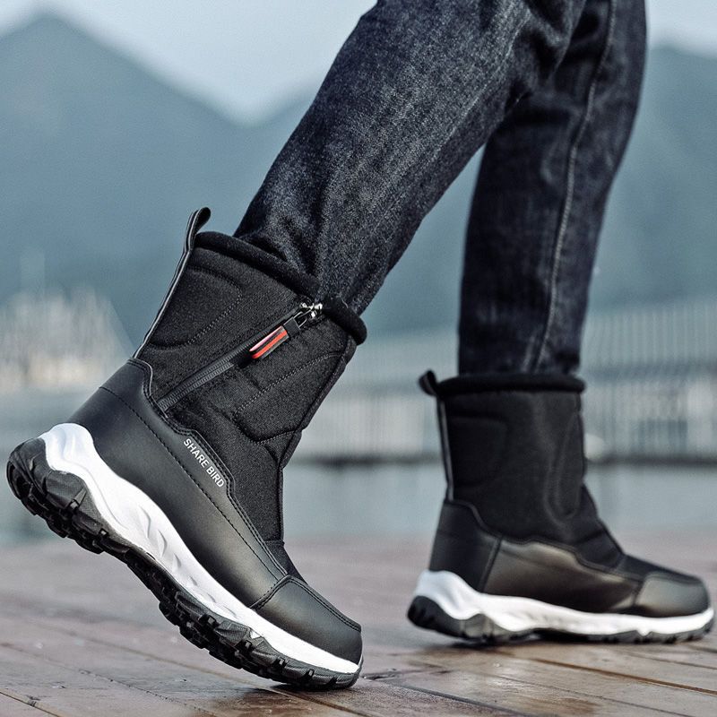 兰色36偏小一码冬季男鞋加绒东北加厚棉靴户外防水雪地靴男款加厚休闲