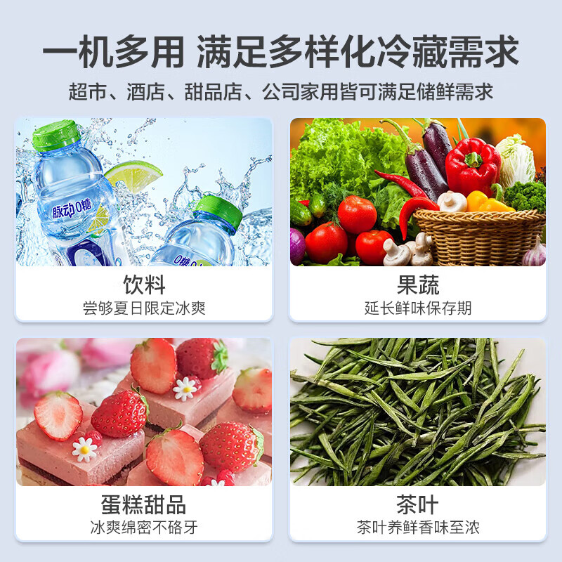 [自营]美的冰箱318展示柜冷藏保鲜柜风冷立式单门酒水饮料柜蛋糕柜鲜花柜水果便利店冰箱冰柜SC-318GM(E)白色高清大图