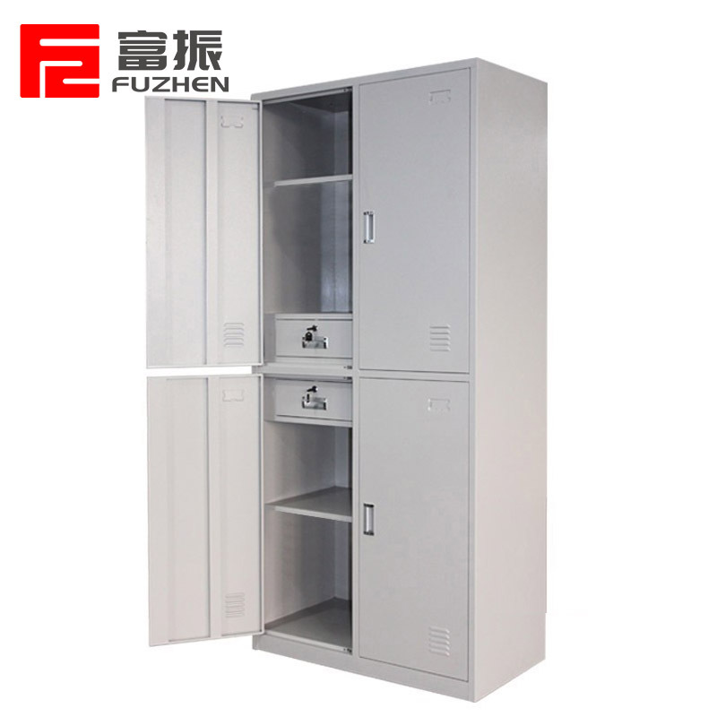 富振 四门物品柜 加厚钢制办公室宿舍物品柜内务柜更衣柜衣帽柜