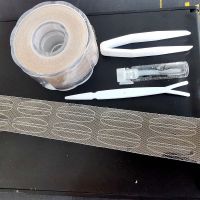 鱼骨轻推卷筒蕾丝双眼皮贴 网纱隐形双眼皮贴 蕾丝美目贴 网布 A小椭圆型240对 胶水双眼皮镊子