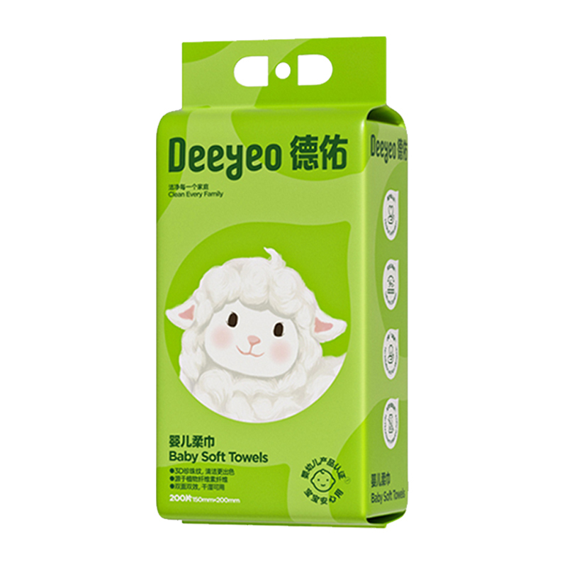 德佑绵柔巾200片*1包温和柔软萌萌羊悬挂式ZHZ04679