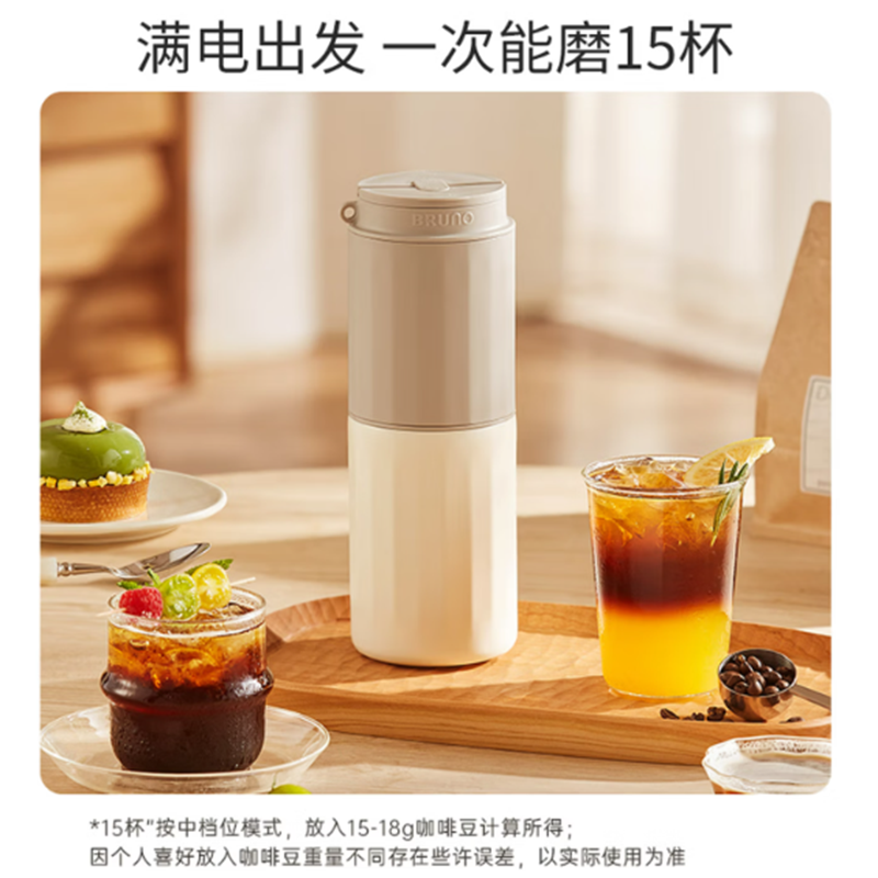 BRUNO随行咖啡研磨杯2.0升级款BZK-KYM03P01白色高清大图