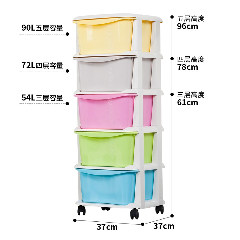 多层衣物塑料抽屉式收纳箱玩具整理箱5层婴儿童储物箱宝宝衣柜子收纳柜 三维工匠高清大图