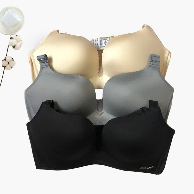 若曼莎内衣无痕款聚拢收副乳无钢圈调整型内衣内裤 811文胸随机一件