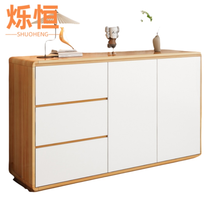 烁恒 置物柜 原木色120*40*80 个高清大图