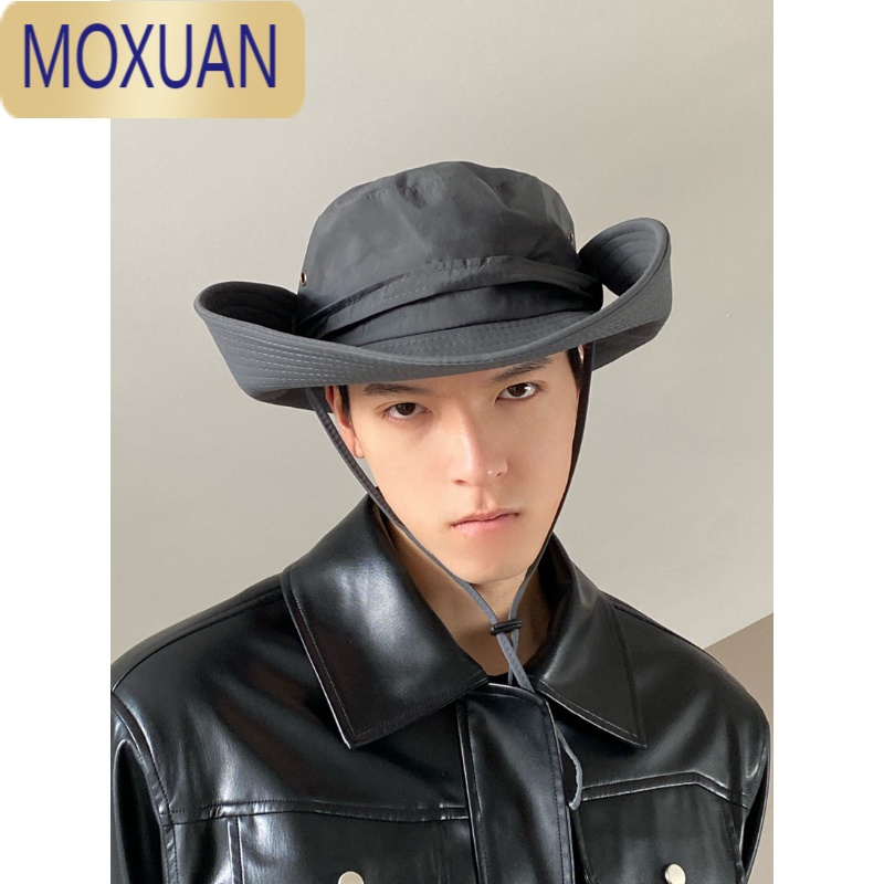 MOXUANFIRE UP大檐渔夫帽西部牛仔帽子男女百搭户外登山钓鱼帽遮阳防晒