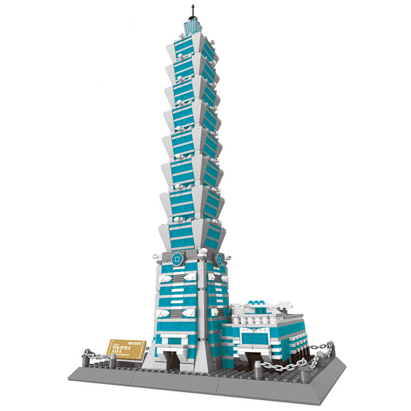 【顺丰】兼容乐高小颗粒天坛城市世界建筑模型拼装积木伦敦桥酒馆商店组装系列女孩男孩子玩具 8019台北101大楼1511片